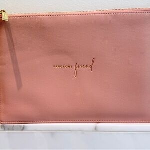 Katie Loxton Perfect Pouch “Fabulous Friend” Pink Vegan Leather Clutch NWOT